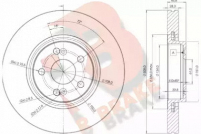 R BRAKE 78rbd22317 -  Тормозной диск
